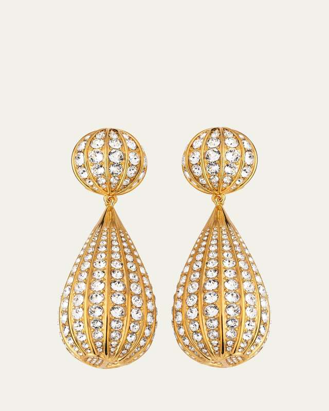 Famiglia Swarovski Crystal Drop Clip Earrings